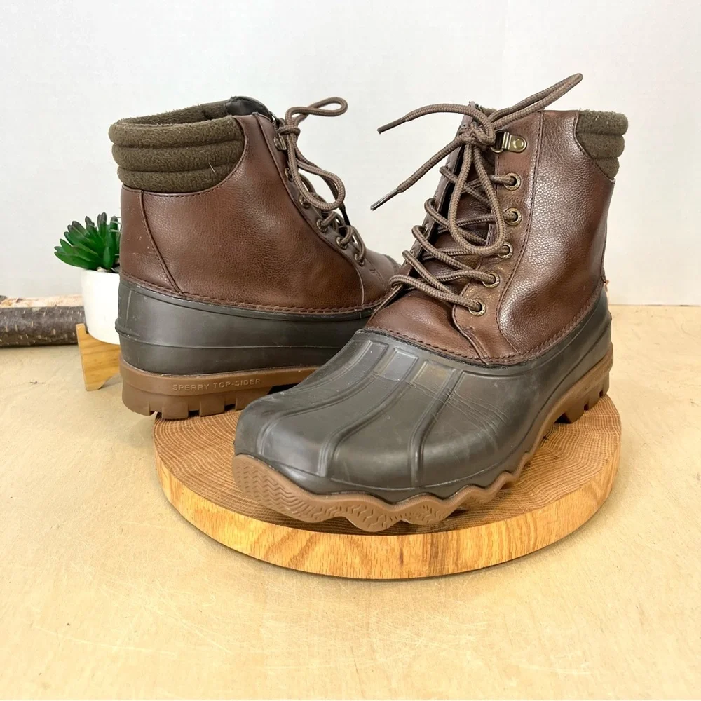 Sperry Men’s Thinsulate Duck Boots Brown Size 10 Waterproof Winter